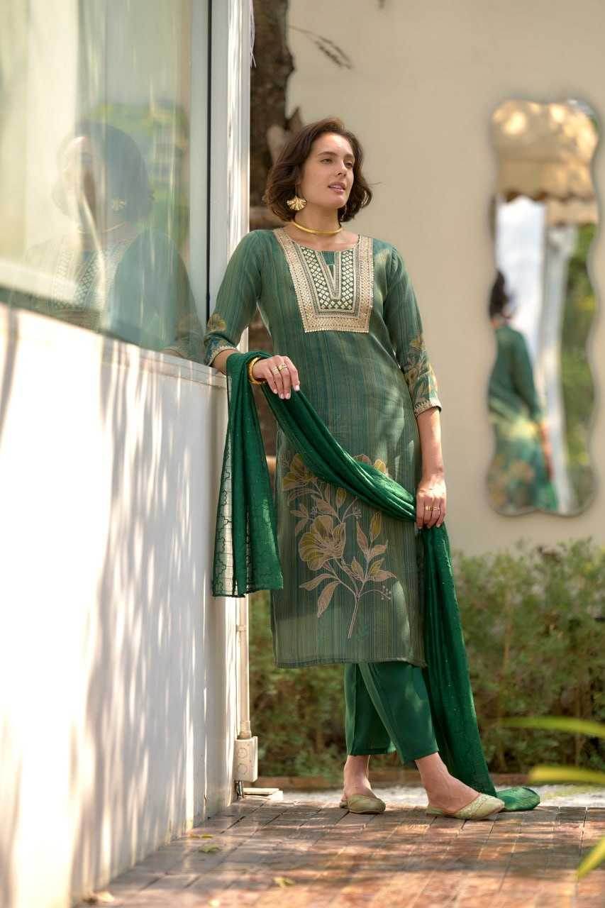 Tissue Designer Embroidered Kurti - MYLUXURY LANE ENTERPRISE